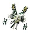 thumbnail image 1 of 12 Pieces Wedding Car Decorations Kit Silk Flower Wedding Decorations Wedding Ribbon Bows Set Green, 1 of 9