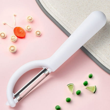 

Shishian A Peeling Knife Stainless Steel Fruit Household Multifunctional Peeler Kitchen Gadget Wooden Handle Peeler Fruit Planer White Plastic （Clearance）