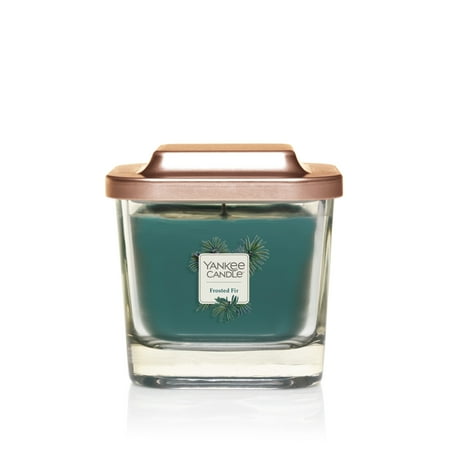 Yankee Candle Elevation Collection with Platform Lid Small Square Candle, Frosted Fir