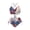 Blue Hibiscus American Flag, variant on Gothic Skull Rose Retro Bikini Set for Women Plus Size Bathing Suits Crisscross Tie Back Swimsuit High Waist Beach Swim Suits 2 Piece Swimwear Tummy Control Twist Front Swimsuits