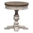 thumbnail image 1 of Chaise Ronde à Piédestal en Bois Blanc Cassé Heartland avec Table d'Appoint, 1 of 6