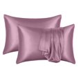 thumbnail image 1 of Juego de 2 fundas de almohada de satén Bemona: fundas de almohada sedosas para cabello y piel. Fundas de almohada con cierre de sobre, similares a las fundas de almohada de seda. Poliéster., 1 of 4