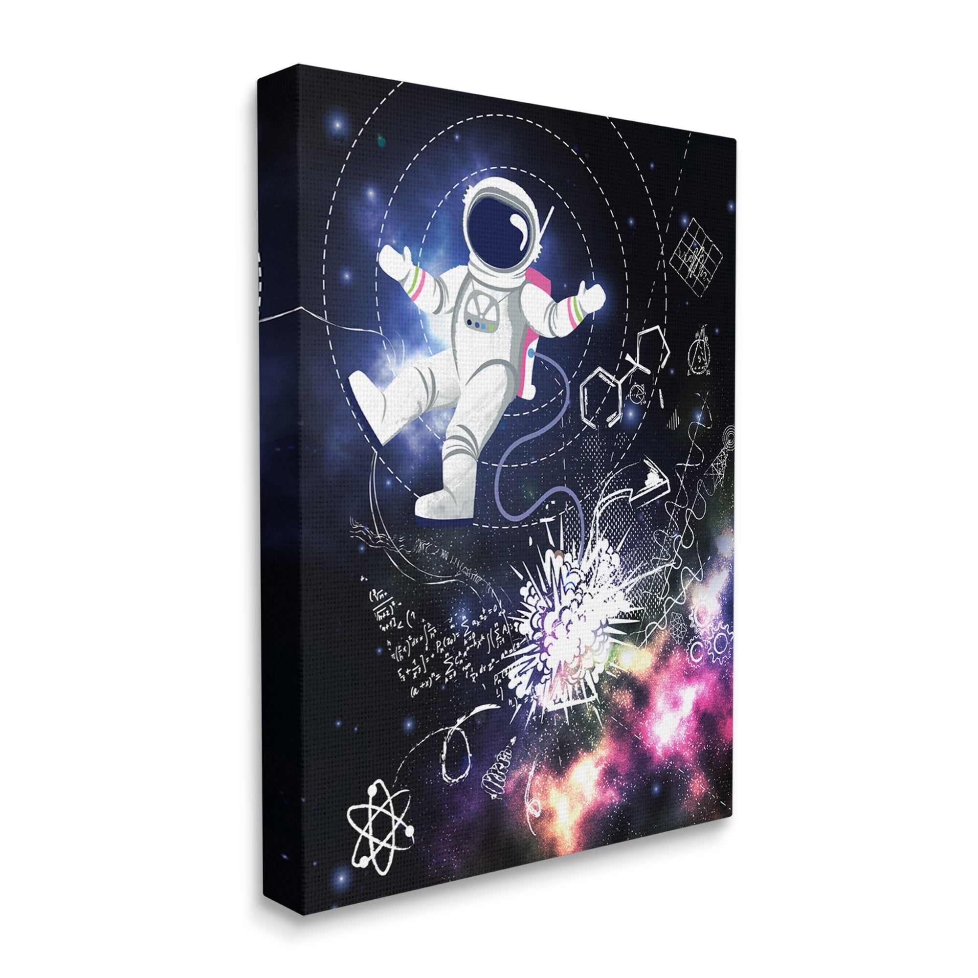 Stupell Industries Galactic Astronaut Vivid Nebula Scientific Patterns Canvas Wall Art, 30 x 40, Design by Jennifer Ellory