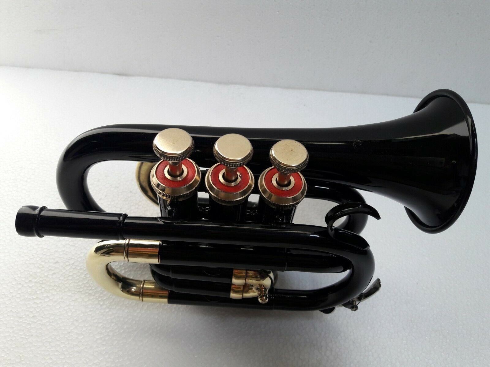 Sai Musical Store Bb POCKET TRUMPET Low Pitch Brass Musical Instrument | BLACK