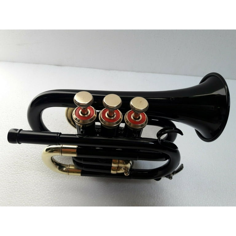 OSWAL Bb/A Black Brass Finishing Piccolo Trumpet With Free Hard  Case+Mouthpiece