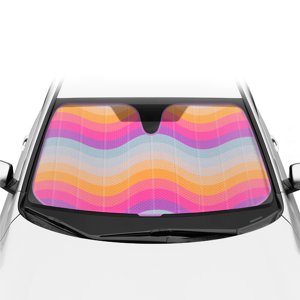 BDK Retro Wave Accordion Windshield Sunshade