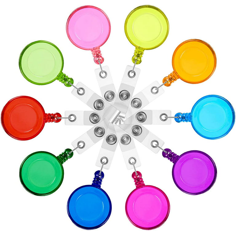 100 Pieces Badge Reels Retractable Badge Holders Clip, Retractable Badge ID  Badge Holder with Belt Clip Key Ring for School Office ID Card Keychain  (Multicolor) 