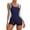 Pink, variant on Daznico Women's Color Block Swimsuit - Short-Leg Contrast-Trim One-Piece Bathing Suit, Thin Elegant Sun-Ready Swimwear for Beach & Summer,One-piece Swimsuits,L