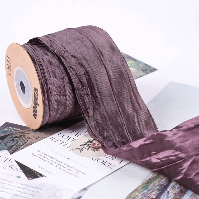 Namzi Cinta de tela arrugada de 10 yardas, cintas arrugadas con apariencia de seda, para envolver regalos, hacer coronas, lazos, decoración de eventos en el hogar, A04
