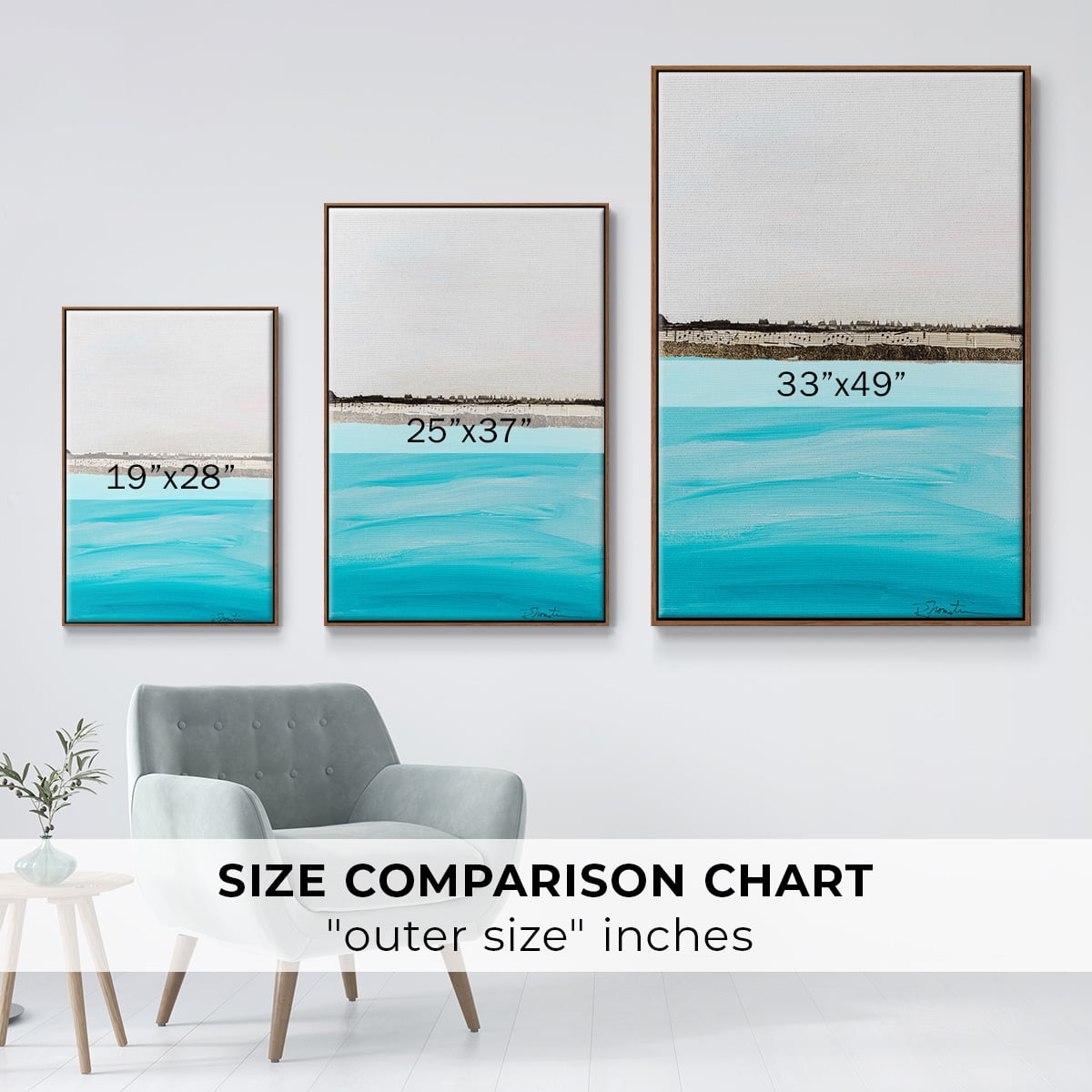 Harmony in Turquiose Framed Premium Gallery Wrapped Canvas - Ready to Hang