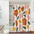 thumbnail image 4 of Bathroom Shower Curtain Abstract Flower Pattern Polyester Cloth Door Curtain for Bathroom Partition, 4 of 6