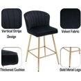 Velvet Counter Stools Set of 6 Mid Century Modern Bar Stools with Gold