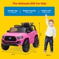 thumbnail image 2 of Sakiyr Licensed Toyota Tacoma 12V Kids Ride-On Car with Parent Remote Control | Spring Suspension | Safety Belt | Soft Start | LED Headlights | for 37-72Months, 2 of 7