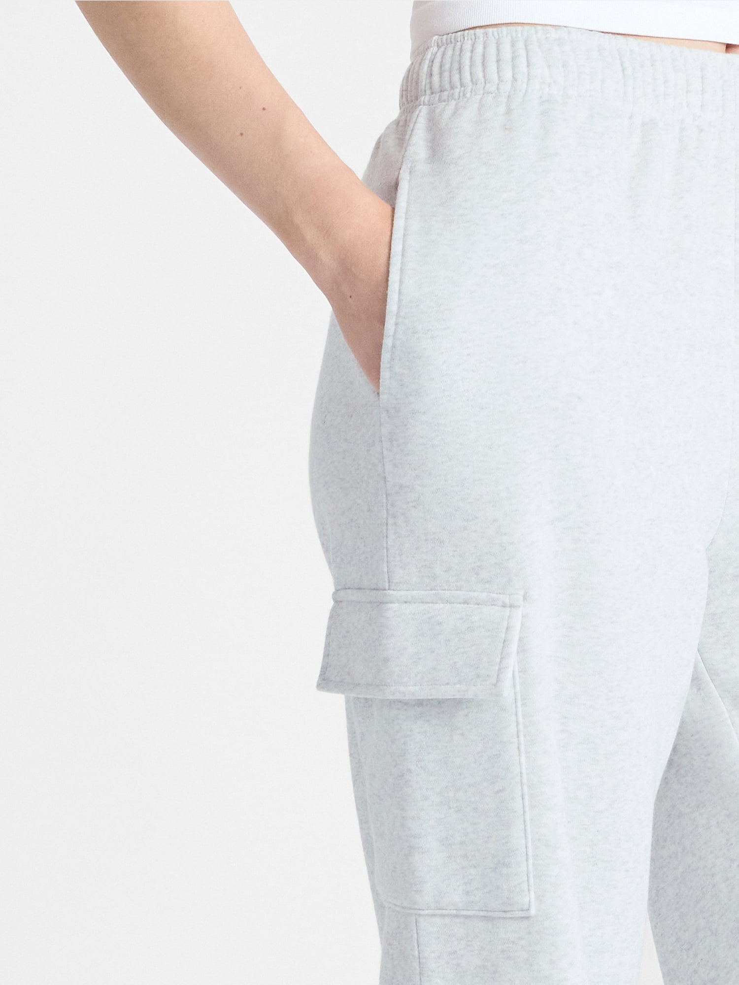 No Boundaries Fleece Cargo Wide-Leg Pants, 30'' Inseam, Women's XXS-XXL