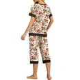 thumbnail image 6 of Cueply Womens Pajamas Sets Short Sleeve Sleepwear Top Capri Pants Casual Lounge Sets with Pockets, 6 of 6