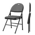 thumbnail image 1 of Juego de 2 Sillones Plegables con Cojín – Estructura Metálica Sólida, Patas Antideslizantes, Asiento Acolchado de PU, Perfectas para Interior, Exterior, Balcón y Reuniones Familiares, 1 of 16