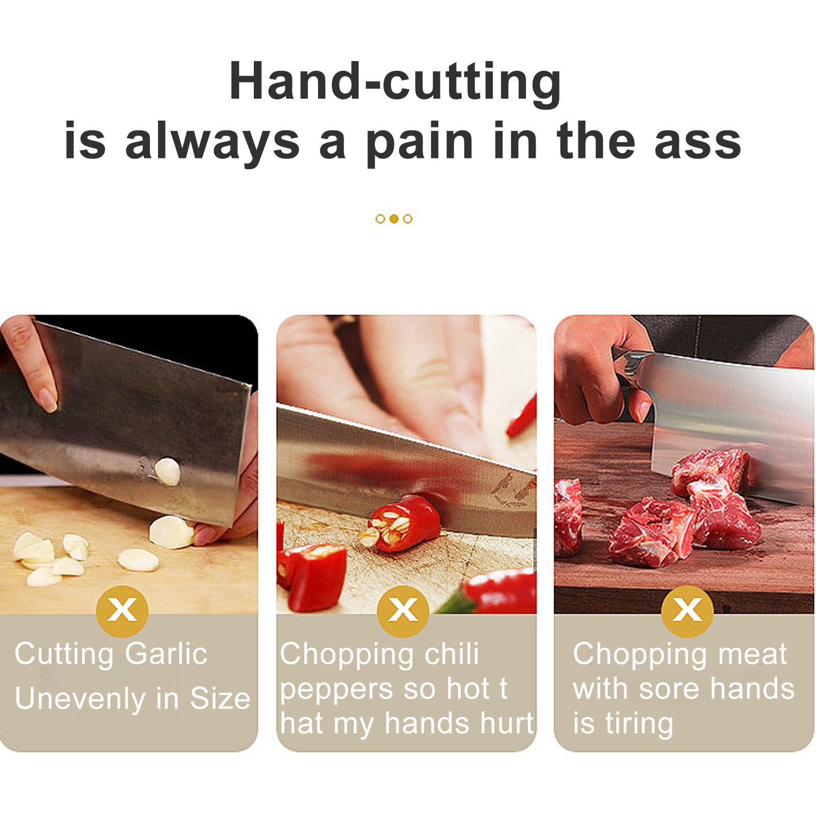 Naierhg Multifunctional Household Electric Meat Grinder with Sharp Blade One-key Start Detachable Garlic Chopper Mini Food Processor