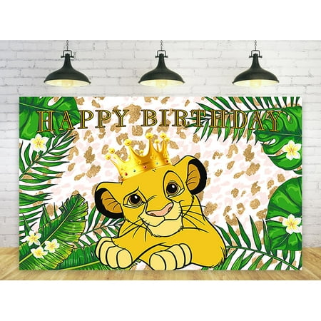 The Lion King Backdrop for Birthday Party Decorations, Wild Jungle Background for Baby Shower Party Cake Table Decorations Supplies, The Theme Banner, 5x3FT