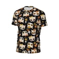thumbnail image 6 of Wukai Cat Skulls and Flowers Print Men's Short-Sleeved Mesh T-Shirt,Quick-Dry Short Sleeve Workout T-Shirt-Small, 6 of 8