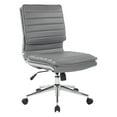 thumbnail image 1 of Office Star Products Armless Mid Back Manager's Faux Leather Chair - Charcoal with Chrome Base, 1 of 7
