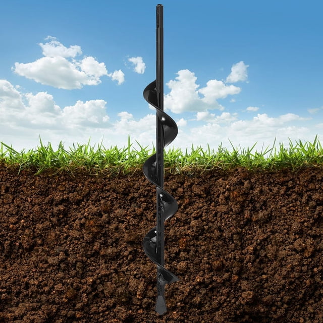 Herramientas de excavación de agujeros de barrena de tierra perforador de cerca portátil para plantar semillas de jardinería Hugtrwg Para estrenar