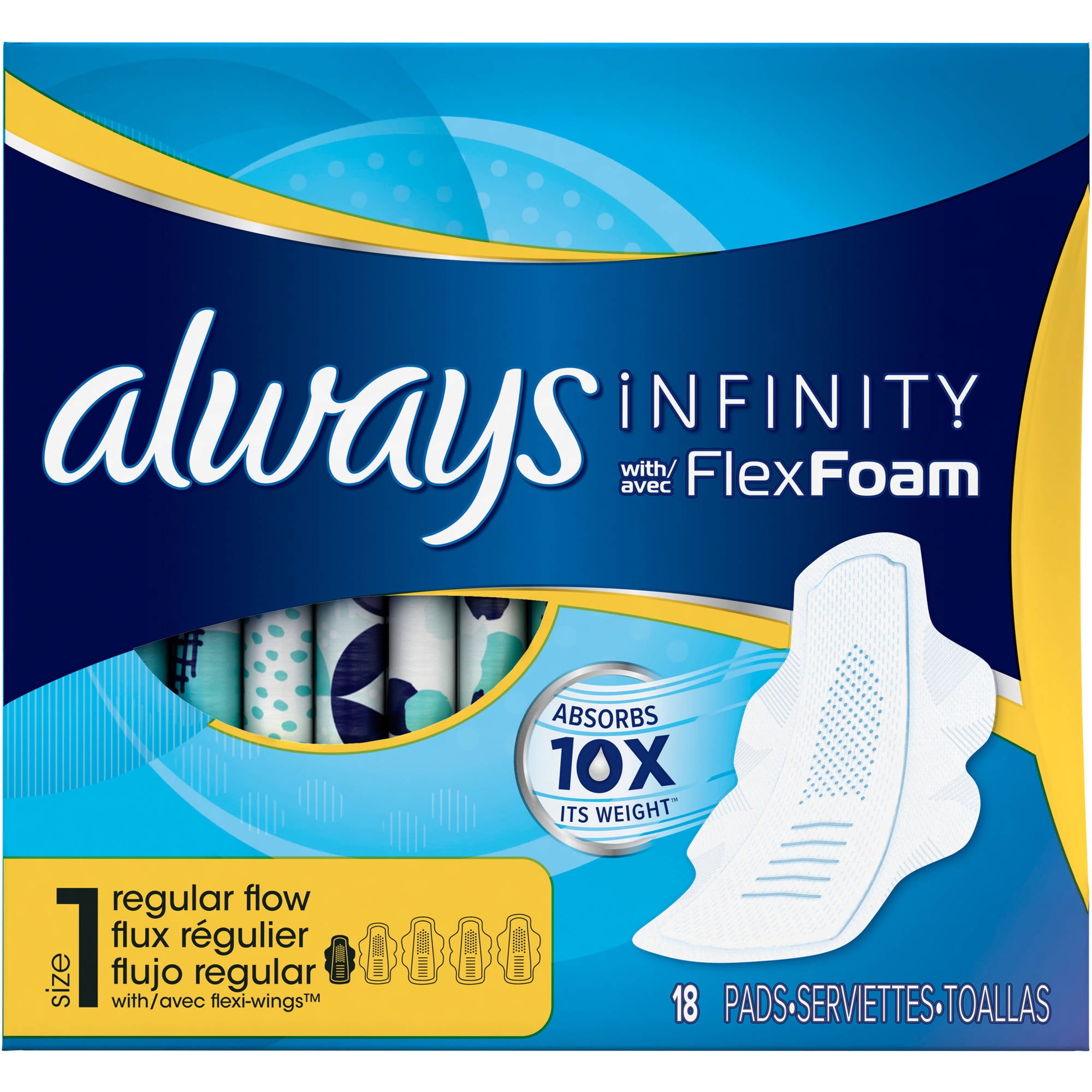 Equate Maxi Pads Regular with Wings, 48 count