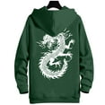 thumbnail image 6 of Felirenzacia Unisex Graphic Hoodie for Women Men, Plus Size Dragon Print Long Cuffed Sleeve Hooded Pullover Sweatshirt for Big Men,Army Green,S, 6 of 8