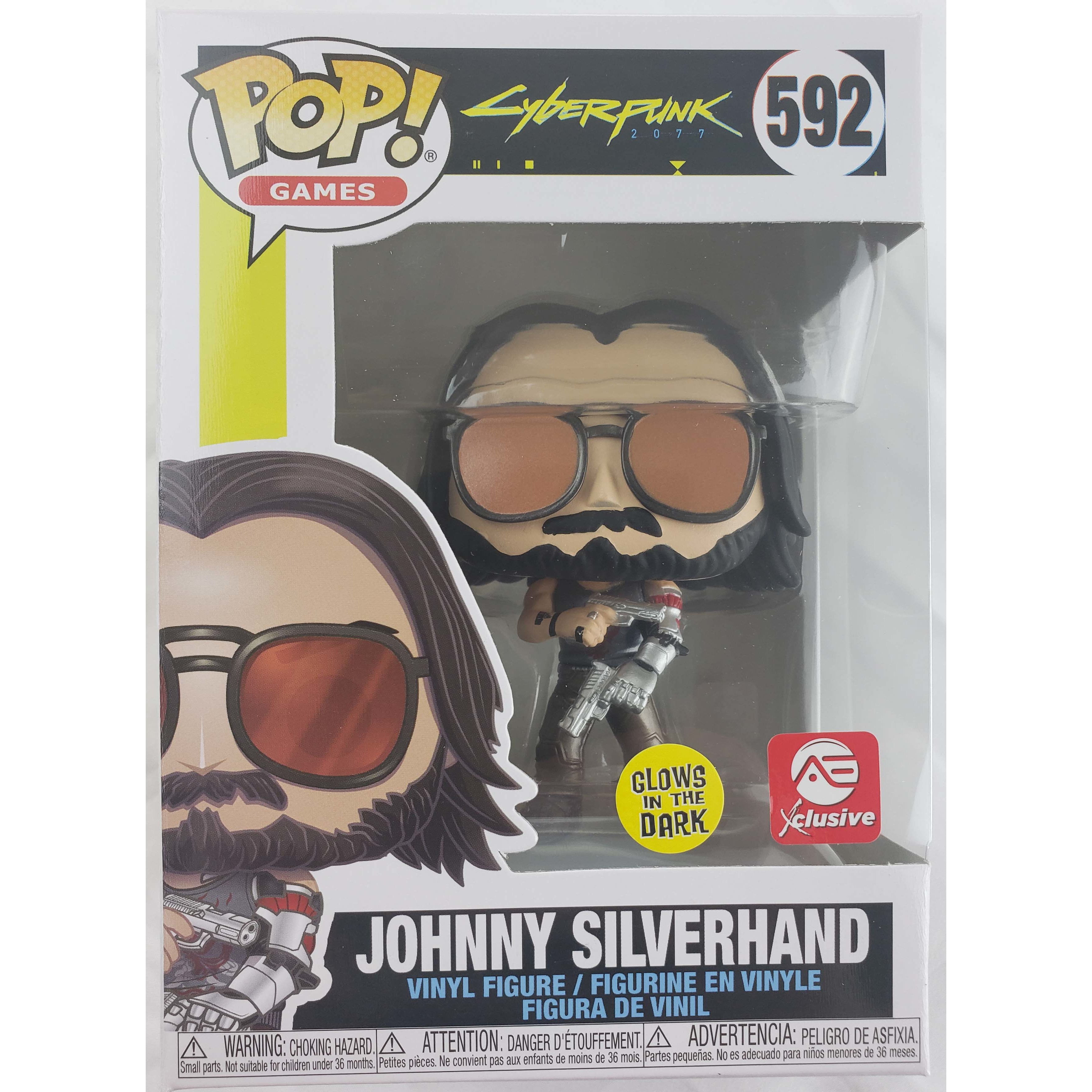 Johnny Silverhand Glow 592 Glow AE Exclusive Cyberpunk Pop Details about   Funko Pop Games 