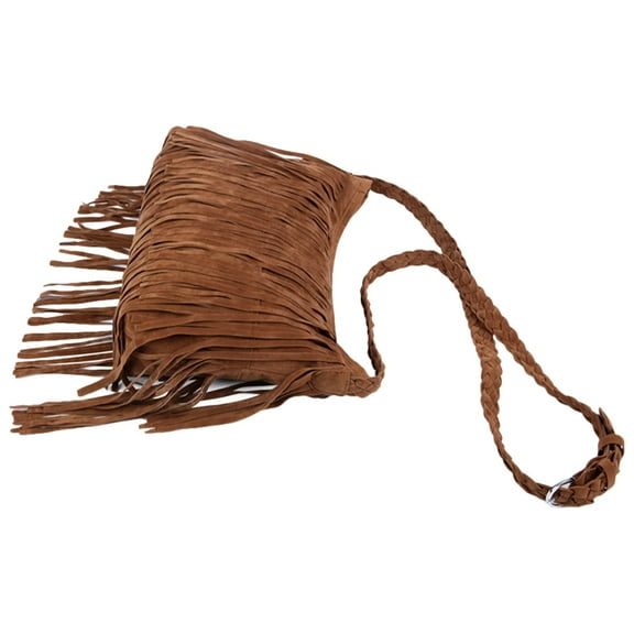 UPOUART 1Pcs Light Brown Boho Crossbody Purse with Fringe for Women Fashionable Storage Bag 34.00X29.00X11.00in