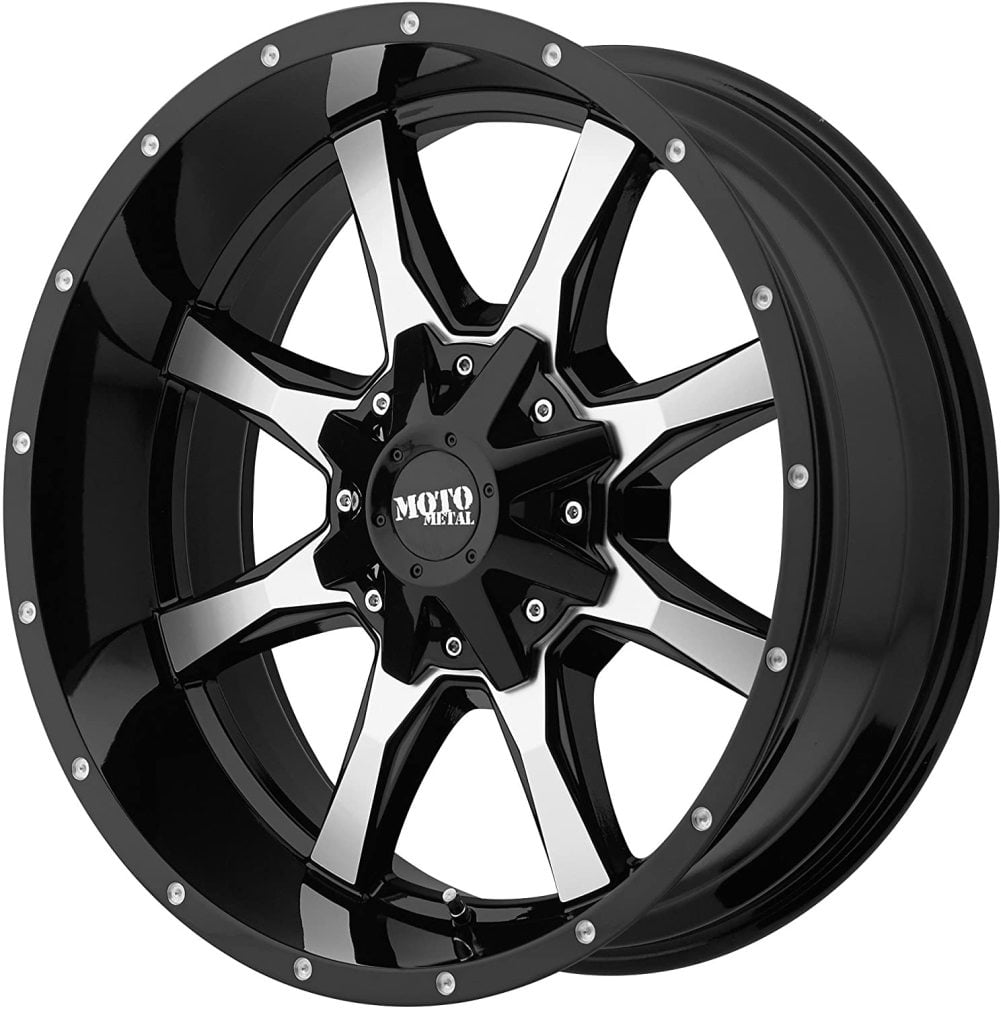 18x9/6x135,139.7mm, +18mm offset Moto Metal MO970 Gloss Black Wheel Machined With Milled Accents
