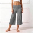 thumbnail image 5 of Byoo Big Girls' Ruched Waist Cropped Pants Soft Solid Color Wide Leg Casual High Waist Trousers, 5 of 8