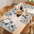 thumbnail image 5 of Blue Flowers Placemats Set of 1, Country Watercolor Blue Grey Floral Linen Texture Non-Slip Place Mats Washable Table Mats for Kitchen Dining Table Decorations Indoor/Outdoor, 5 of 9