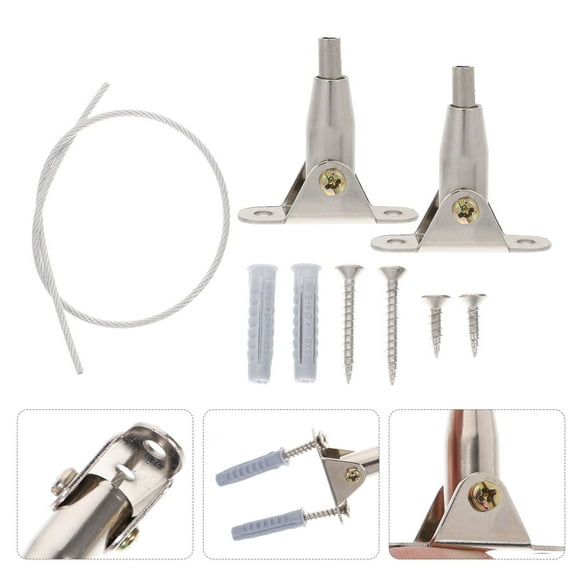 FRCOLOR Furniture Wall Anchor Straps for Baby Proofing Safe and Durable Stainless Steel Silver 2 Sets