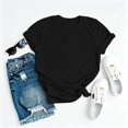 thumbnail image 3 of Garbnen Women's Short Sleeve Shirts Casual Crew Neck Tshirts for Women Basic Solid Color Lightweight Trendy Tunics Tops for Women Black XXL, 3 of 5