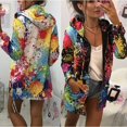 thumbnail image 4 of Moda Multicolor Stampa manica lunga donna con cappuccio con cappuccio Parka Jacket Coat Outwear Overcoat 2Colors, 4 of 4