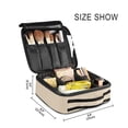 thumbnail image 3 of FORMRS Travel Makeup Bag Large Capacity Train Case Cosmetic Organizer with Adjustable Dividers, Beige Cat Rainbow, 3 of 8