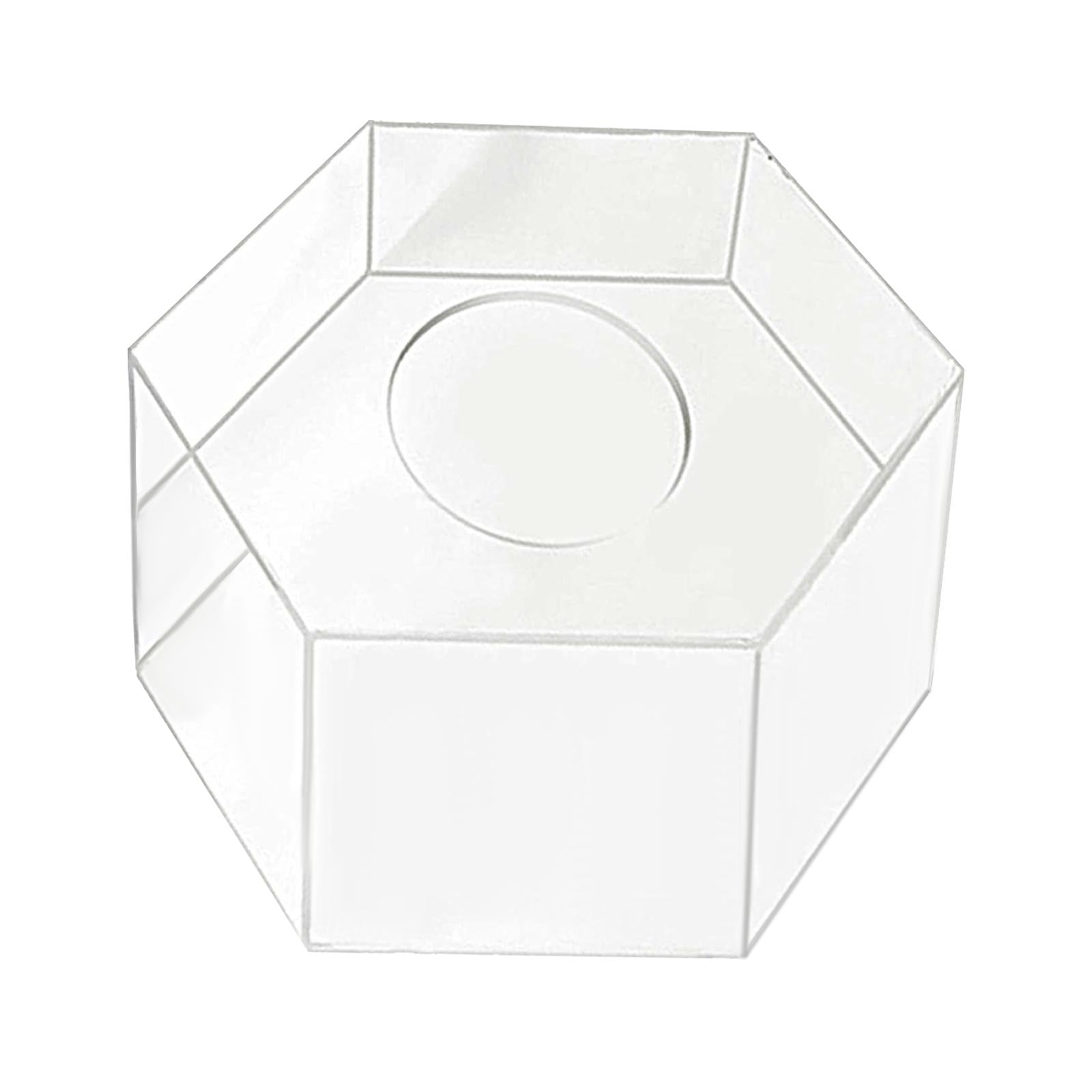 Pedestal Clear Acrylic Fillable Cake Stand Flowerr Holder Acrylic Cake Box  Stand Cake Riser for Bridals, Anniversaries, Engagements, Birthday Dia 30cm  height 10cm