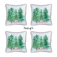 thumbnail image 2 of Decorative Christmas Trees Throw Pillow Cover Set of 4 Square 18" x 18" White & Green for Couch, Bedding, 2 of 6