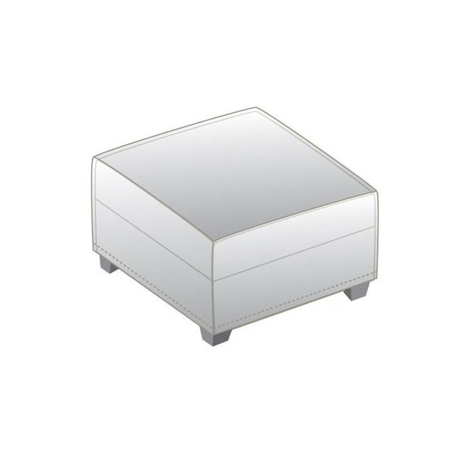 TK Classics Large Patio Wicker Ottoman Cover in Beige