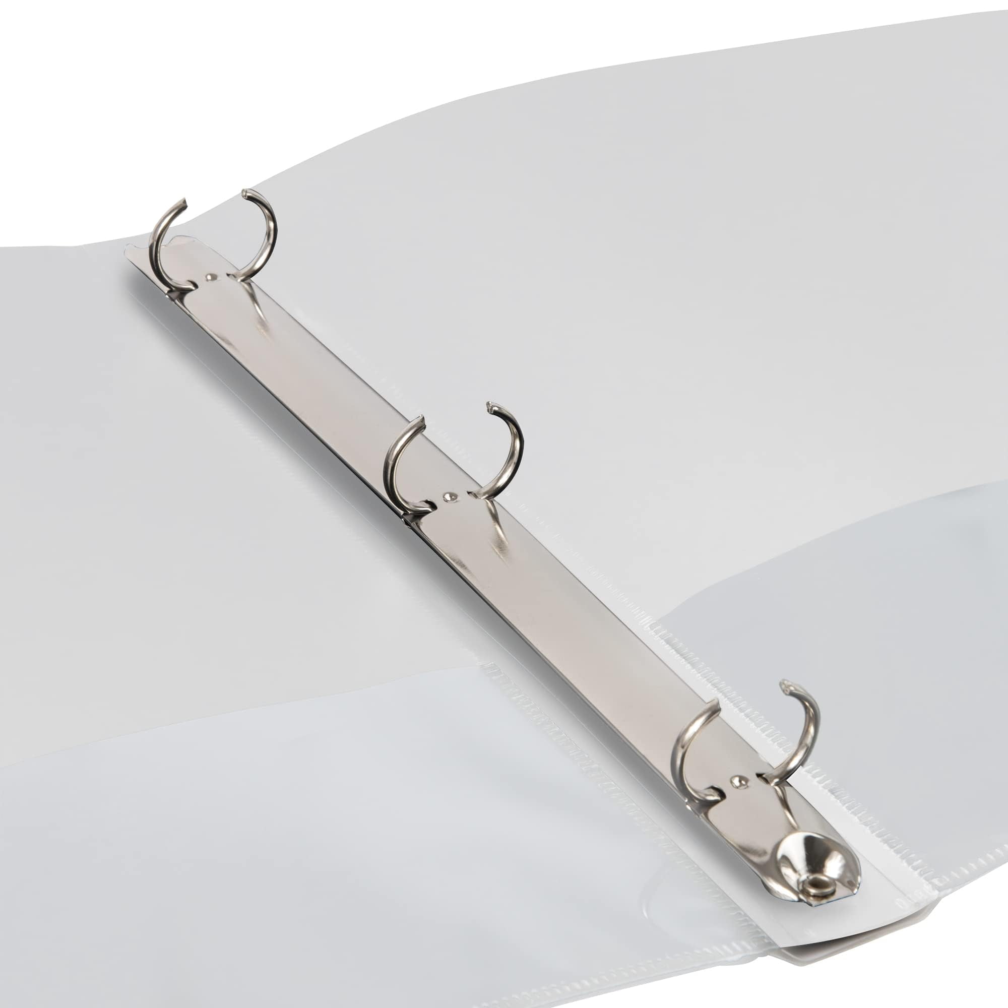 50 Pack of Bulk Wholesale 2 Inch 3 Ring Hardcover Binders with Clear Transparent Covers for Picture and Note Display for Students, Teachers, Schools, Offices and Classrooms in White