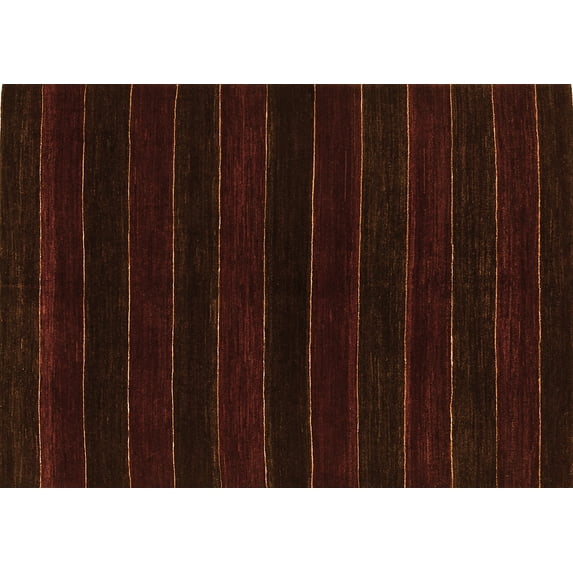 Ahgly Company Indoor Rectangle Abstract Orange Contemporary Area Rugs, 4' x 6'