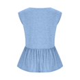 thumbnail image 4 of Cethrio Kids Girls T-Shirts 2025, Casual Pleated Crewneck Summer Sleeveless Tops Blue Size 5-6 T, 4 of 6