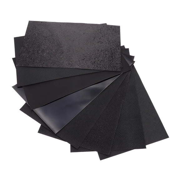 BALAHAPY 8Ud Hojas De Cuero Sintético Negro Para Manualidades Fácil De Cortar Y Usar En Bisutería Y