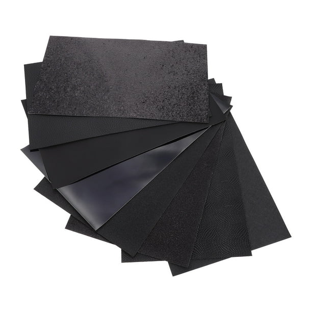 BALAHAPY 8Ud Hojas De Cuero Sintético Negro Para Manualidades Fácil De Cortar Y Usar En Bisutería Y