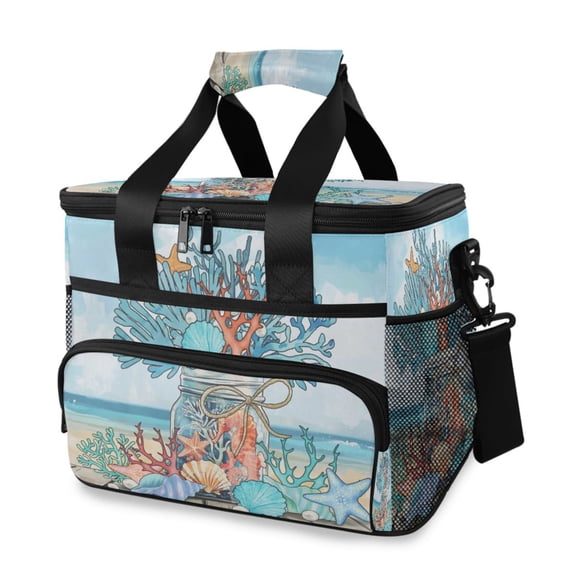 Cooler bag Coastal Coral 15L Insulated Lunch Bag Large Cooler Suitable for camping and picnics