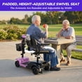 thumbnail image 4 of SACVON Mobility Scooters for Seniors with Thick Comfort Seat,USB Charging Port & Widened Front Guard,Powered Mobility Scooter for Adults,250W Motor,330 lbs Capacity,Pink, 4 of 10
