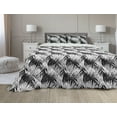 thumbnail image 1 of Tropical Comforter & Sham Bedding Set, Repetitive Monochrome Simplistic Summer Palm Leaves Sketch Look Illustration, 3 pcs Duvet Set Microfiber Filling Quilt, 5 Sizes, Charcoal Grey, by Ambesonne, 1 of 4