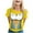 Yellow, variant on LOVZFMLL Women's Summer Tops Women Fashion Summer Printed Regular Women Short Sleeves Round Neck