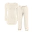 thumbnail image 6 of ATOGUTA Girls Sweat Suit Sets Fleece Pullover Sweatshirt and Sweatpant Kids Sweatsuit Cute Fuzzy Sweaters Set Size 5T-16, White, 6 of 6