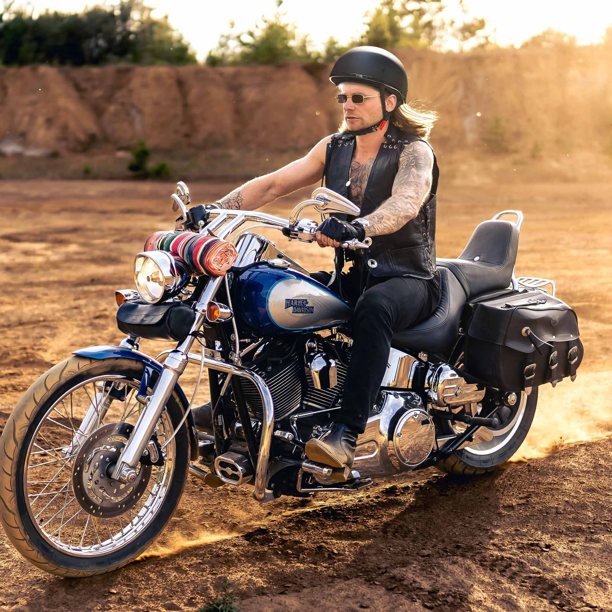 AHR Half Face German Style Motorcycle Helmet DOT Chopper Cruiser Scooter